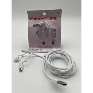 Connect one Tri - tip to USB Cable 6' Connector iPod iPhone iPad